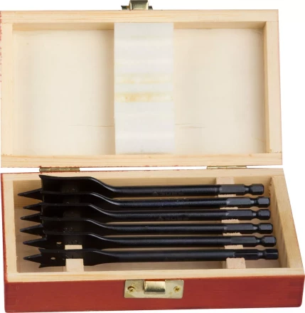 ЗУБР "ЭКСПЕРТ". Набор сверл по дереву перьевые, в дерев.боксе, d 12, 16, 18, 20, 22, 25мм, 6шт 29503-H6 купить в Нижневартовске