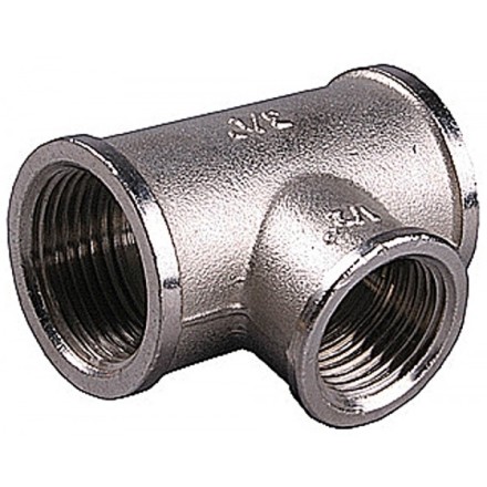 Тройник GENERAL FITTINGS переходной, никелированная латунь, г/г/г, 1&quot;-1/2&quot;-1&quot; 51060-1-1/2-1 купить в Нижневартовске