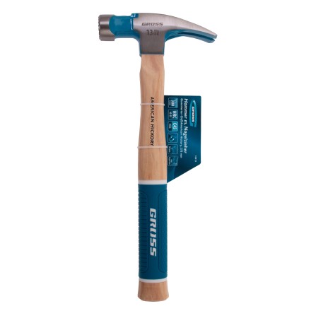 Молоток-гвоздодер GROSS 10413, 380 г, угол 75, магнит, обрезиненная рукоятка American Hickory купить в Нижневартовске