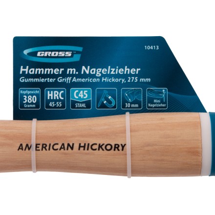 Молоток-гвоздодер GROSS 10413, 380 г, угол 75, магнит, обрезиненная рукоятка American Hickory купить в Нижневартовске