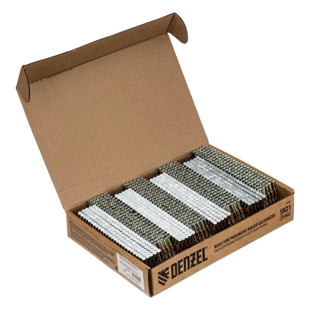 Гвозди для пнев. нейлера (оцинк.), длина - 50 мм, диам. - 2,9 мм, 2000 шт. Denzel 57682 купить в Нижневартовске