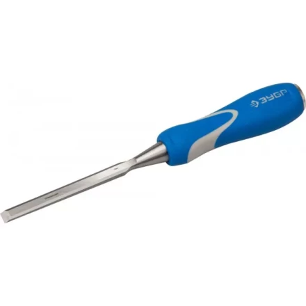 Стамеска ЗУБР "ЭКСПЕРТ" с ударопрочной двухкомпонетной ручкой и стальным затыльником для ударных работ, 10мм 18097-10 купить в Нижневартовске
