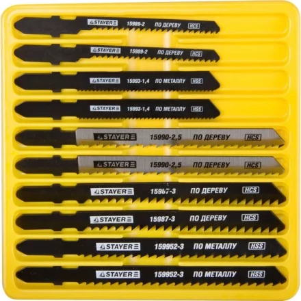 Набор STAYER "PROFI" Пилки "МАСТЕР №3" для эл/лобзика, по дереву, мет. и пластику, EU-хвост.,10шт 15981-H10-3 купить в Нижневартовске