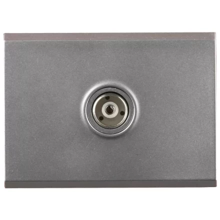 Розетка СВЕТОЗАР "ЭФФЕКТ" телевизионная, без вставки и рамки, цвет светло-серый металлик SV-54415-SM купить в Нижневартовске