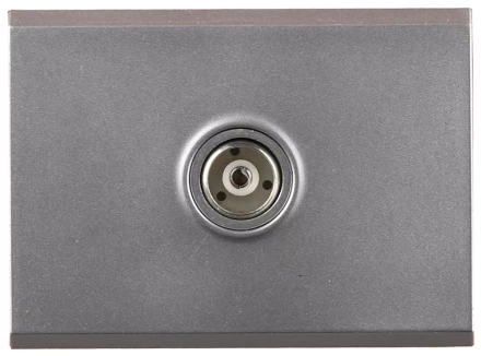 Розетка СВЕТОЗАР "ЭФФЕКТ" телевизионная, без вставки и рамки, цвет светло-серый металлик SV-54415-SM купить в Нижневартовске