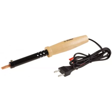 Электропаяльник ЗУБР "МАСТЕР" с деревянной рукояткой и долговечным жалом, форма клин, 80Вт 55405-80_z01 купить в Нижневартовске