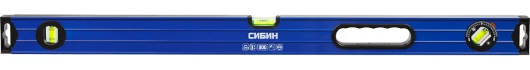 Уровень СИБИН коробчатый усиленный, утолщенный профиль, 2 фрезерованные поверхности, 3 противоударных ампулы (1 поворотная на 360 град), с ручками, 34609-080 купить в Нижневартовске