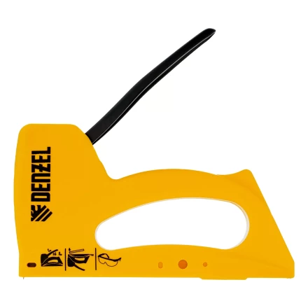 Степлер пластиковый, скобы в комплекте, тип 53, 6-10 мм Denzel 40221 купить в Нижневартовске