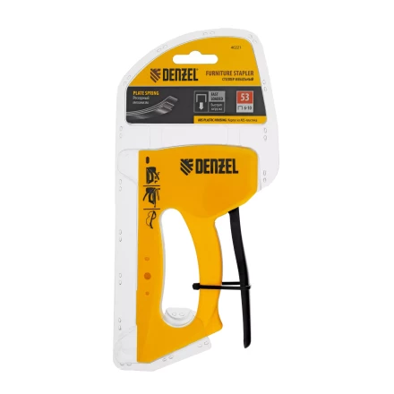 Степлер пластиковый, скобы в комплекте, тип 53, 6-10 мм Denzel 40221 купить в Нижневартовске