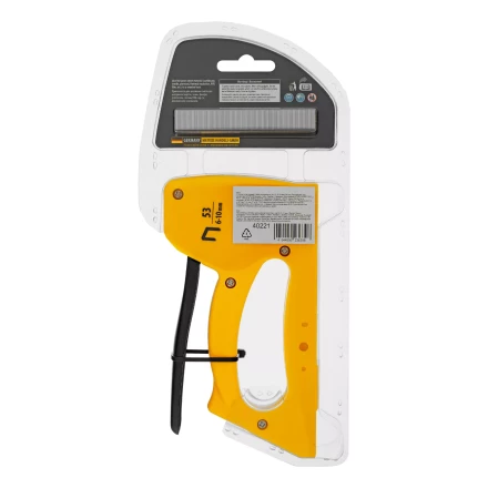 Степлер пластиковый, скобы в комплекте, тип 53, 6-10 мм Denzel 40221 купить в Нижневартовске