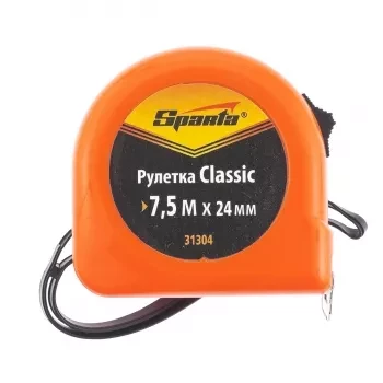 Рулетка Classic, 7.5 м х 24 мм, пластиковый корпус  SPARTA 31304 купить в Нижневартовске