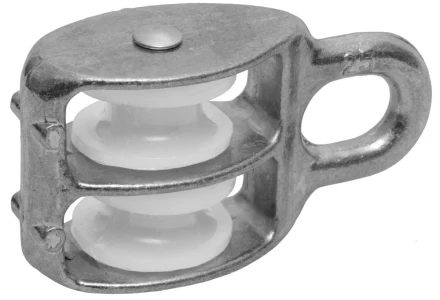 Блок ЗУБР двойной, оцинкованный, нейлоновый шкив, 7x25мм, 5 шт 4-304595-25 купить в Нижневартовске