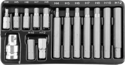Набор вставок-бит шестигранных 30-75мм  4-12мм 15 предметов Jonnesway S29H4115S 47396 купить в Нижневартовске