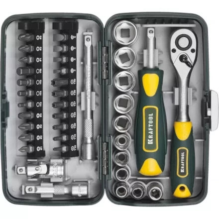 Набор KRAFTOOL &quot;INDUSTRIE&quot;: Слесарно-монтажный инструмент, компактный, 1/4&quot;, 38 предм 27970-H38 купить в Нижневартовске