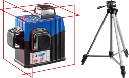 Нивелиры лазерные Крест-3D 360 3 перпендикулярные плоскости со штативом серия ПРОФЕССИОНАЛ