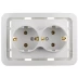 Розетка СВЕТОЗАР "ГАММА" двойная, с заземлением, цвет белый, 16А/~250В SV-54107-W купить в Нижневартовске