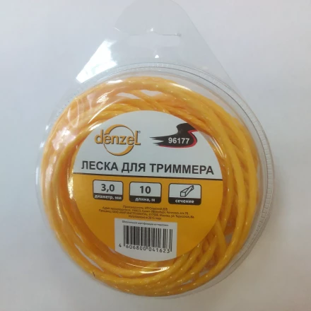 Леска для триммера квадратная витая, 3,0мм х 10м  Denzel Россия 96177 купить в Нижневартовске