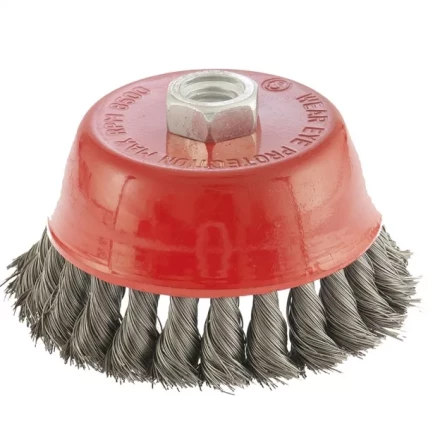 Щетка для УШМ, 100 мм, М14, "чашка", крученая проволока 0,35 мм  MTX 74615 купить в Нижневартовске