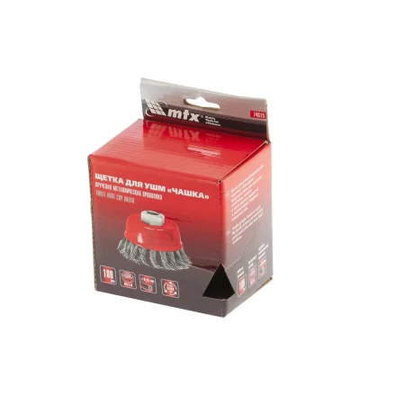 Щетка для УШМ, 100 мм, М14, "чашка", крученая проволока 0,35 мм  MTX 74615 купить в Нижневартовске