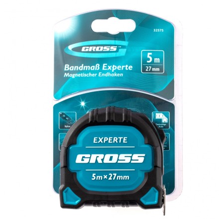Рулетка нейлон Experte 5м x 27мм двухкомпон. корпус магнит двухстор. разметка Gross 32575 купить в Нижневартовске