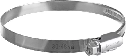 ЗУБР Х-9Н, 30 - 48 мм, накатная лента 9 мм, цинк, 50 шт, червячный хомут (37807-48) купить в Нижневартовске