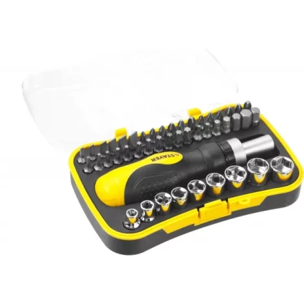 Набор STAYER "MASTER" "HERCULES": Отвертки, реверс отвертка, биты 35шт, адаптер для торц голов, торц голов 9шт, 46 предм 25084-H46 купить в Нижневартовске