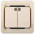Выключатель СВЕТОЗАР "ГАММА" двухклавишный, с подсветкой, цвет бежевый, 10А/~250В SV-54135-B купить в Нижневартовске