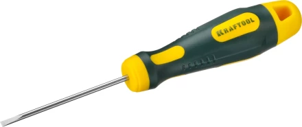 Отвертка KRAFTOOL, Cr-Mo-V сталь, двухкомпонентная противоскользящая рукоятка, SL, 2,5x60мм 250071-2.5-060 купить в Нижневартовске
