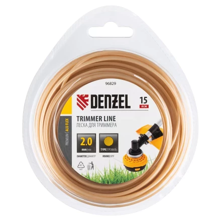 Леска для триммера армированная алюминием круглая, 2,0мм х 15м, блистер ALUFLEX Denzel 96829 купить в Нижневартовске