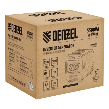 Генератор инверторный Denzel GS-5500iSE, 5,5 кВт, 230 В, закрытый корпус,электростартер купить в Нижневартовске