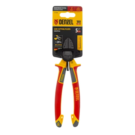 Бокорезы, диэлектрические рукоятки Denzel 17789, до 1000 В, трехкомпонентные рукоятки, 180 мм купить в Нижневартовске