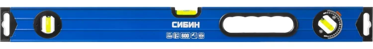 Уровень СИБИН коробчатый усиленный, утолщенный профиль, 2 фрезерованные поверхности, 3 противоударных ампулы (1 поворотная на 360 град), с ручками, 6 34609-060 купить в Нижневартовске