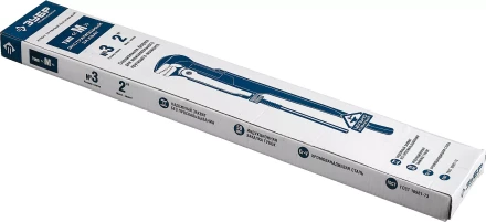 Ключ трубный рычажный ЗУБР "ПРОФЕССИОНАЛ", прямые губки, цельнокованый, Сr-V, № 3,  2" 27335-3_z01 купить в Нижневартовске