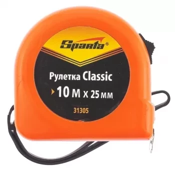 Рулетка Classic, 10 м х 25 мм, пластиковый корпус  SPARTA 31305 купить в Нижневартовске