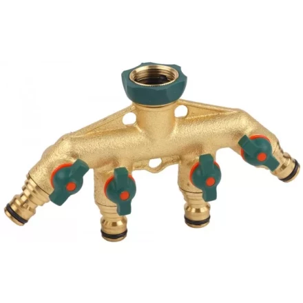 Распределитель RACO "Profi-Plus" четырехканальный, латунный с покрытием TPR, 3/4" 4244-55134D купить в Нижневартовске