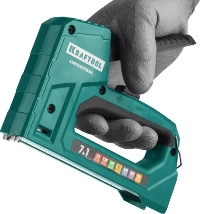 Степлер для скоб "Universal" 7-в-1: 53(6-14 мм)/53F(10-14 мм)/140 (10-14 мм)/13 (6-14 мм)/36 (10-14 мм)/300(16 мм)/500(16 мм), суперлегкий, KRAFTOOL 31524 купить в Нижневартовске