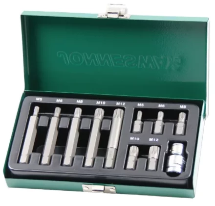 Набор вставок-бит SPLINE М-профиль 30-75мм М5-М12 11предметов Jonnesway S29H4111S 47395 купить в Нижневартовске