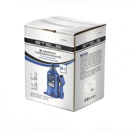 Домкрат гидравлический бутылочный телескопический 8 т подъем 170-430 мм Stels 51147 купить в Нижневартовске