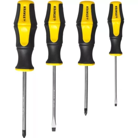 Набор STAYER "MASTER" HERCULES: Отвертки, Cr-V, эргономичная двухкомпонентная рукоятка, 4шт 25055-H4_z02 купить в Нижневартовске