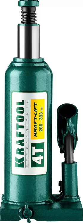 Домкрат гидравлический бутылочный "Kraft-Lift", сварной, 4т, 206-393мм, KRAFTOOL 43462-4 43462-4_z01 купить в Нижневартовске