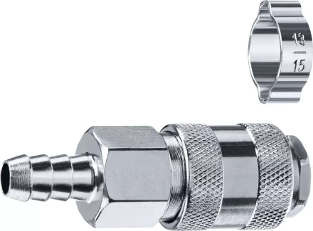 ЗУБР штуцер елочка, 10 мм - рапид муфта, переходник с обжимным хомутом, Профессионал (64917-10) купить в Нижневартовске