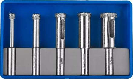 Набор ЗУБР "ПРОФЕССИОНАЛ": Алмазные трубчатые сверла по керамике с кондуктором, гальваника, зерно 60, d=4/6/8/10/12мм, 6шт 29851-H6 купить в Нижневартовске