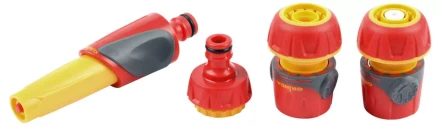 Набор поливочный GRINDA "Premium", пластмассовый с TPR, 4 предмета: наконечник, 2 соединителя 3/4", адаптер; 1/2"-3/4" 8-427285 купить в Нижневартовске