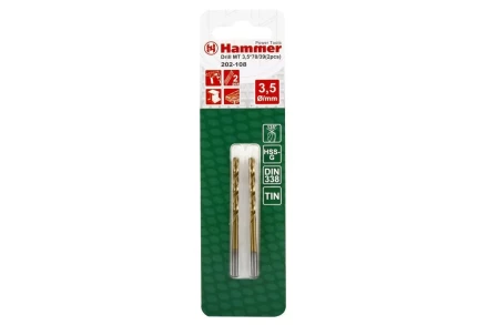 Сверло по металлу HAMMER Ф3.5х70мм (DR MT 3,5мм*70/39мм 2шт.) купить в Нижневартовске