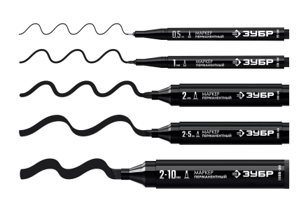 ЗУБР МП-300К чёрный, 2-5 мм, клиновидный перманентный маркер (06323-2) купить в Нижневартовске