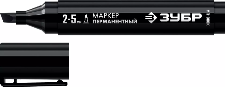 ЗУБР МП-300К чёрный, 2-5 мм, клиновидный перманентный маркер (06323-2) купить в Нижневартовске