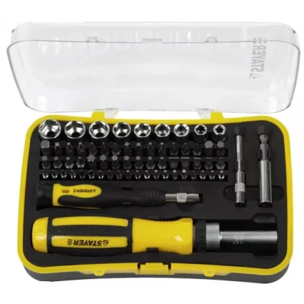Набор STAYER "MASTER": Отвертка реверсивная с эргономичной ручкой, с насадками, в пластмассовом боксе, 65 предметов 25310-H65 купить в Нижневартовске