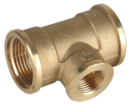 Тройник GENERAL FITTINGS переходной, латунь, г/г/г, 1&quot;-1/2&quot;-1&quot; 51061-1-1/2-1 купить в Нижневартовске