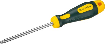 Отвертка KRAFTOOL, Cr-Mo-V сталь, двухкомпонентная противоскользящая рукоятка, TORX Hole, №30x100мм 250077-30-100 купить в Нижневартовске