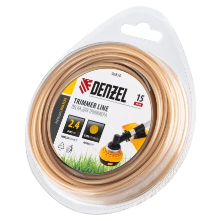 Леска для триммера армированная алюминием круглая, 2,4мм х 15м, блистер ALUFLEX Denzel 96830 купить в Нижневартовске